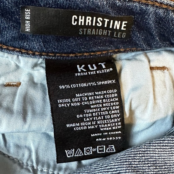 Kut From the Kloth High Rise Christine Straight Leg Cropped Jeans Size 16 - Picture 5 of 6